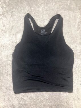 Athleta Girl Black Racerback Sports Crop